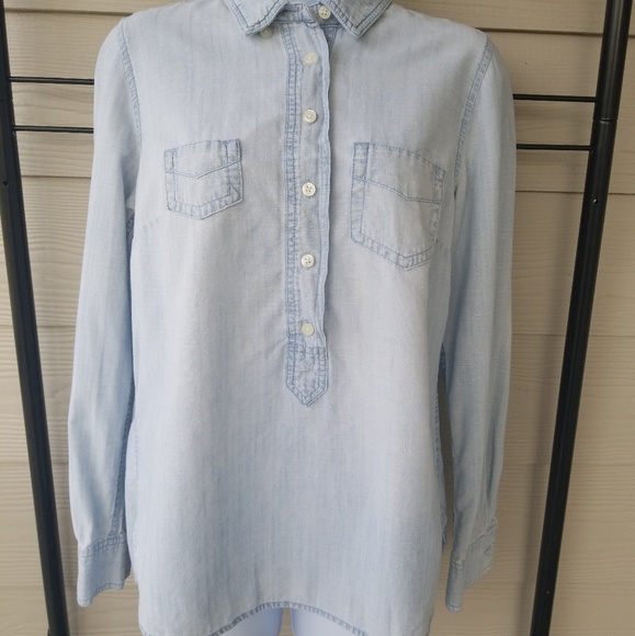 J. Crew Tops - ❄J crew chambray half button down shirt size S